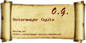 Ostermayer Gyula névjegykártya